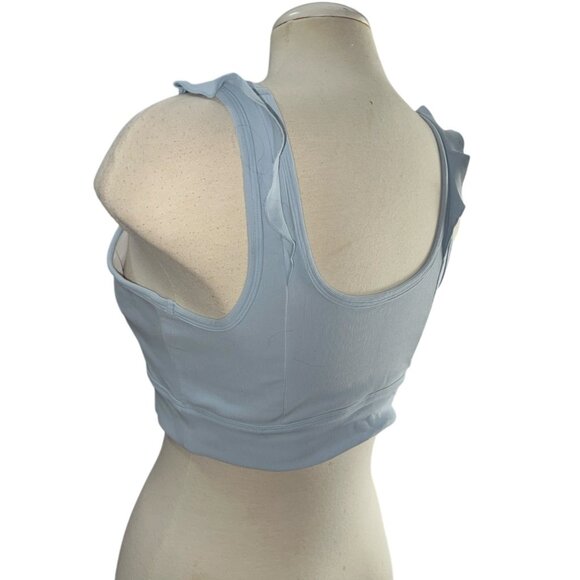 Ruffle Strap Sports Bra Sz Medium Womens Baby Blue - Picture 6 of 8